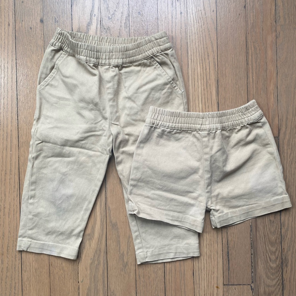 Monica + Andy Elastic-Waist Khaki Bottoms Sz 2T